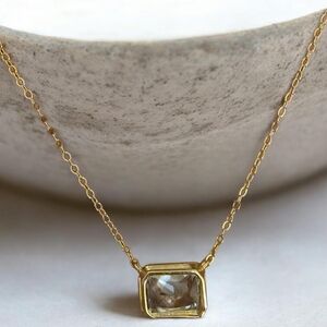 ISABELLA M Gold Necklace with Gemstone Pendant  Gold Plated S925